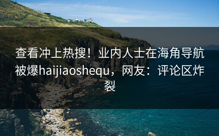 查看冲上热搜！业内人士在海角导航被爆haijiaoshequ，网友：评论区炸裂