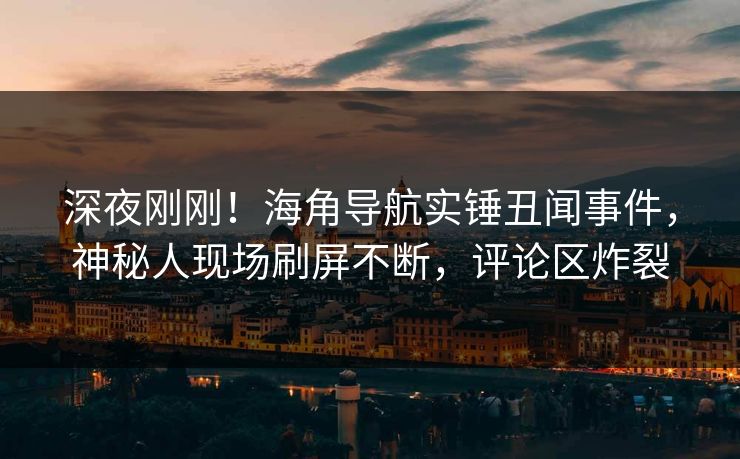 深夜刚刚！海角导航实锤丑闻事件，神秘人现场刷屏不断，评论区炸裂