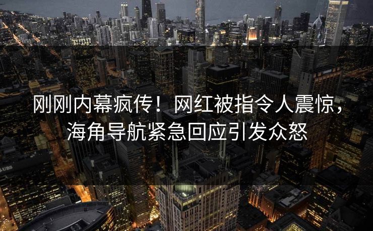 刚刚内幕疯传！网红被指令人震惊，海角导航紧急回应引发众怒