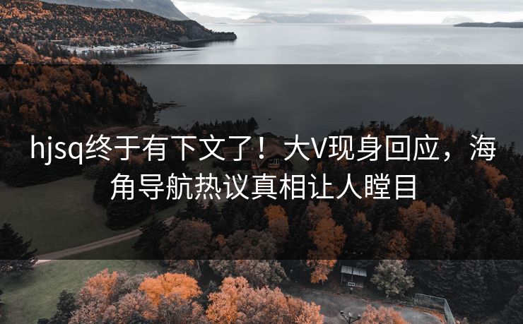 hjsq终于有下文了！大V现身回应，海角导航热议真相让人瞠目