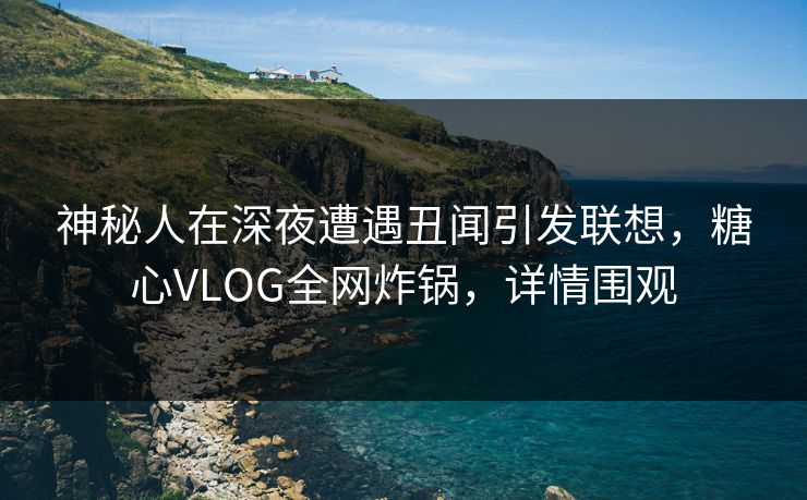 神秘人在深夜遭遇丑闻引发联想，糖心VLOG全网炸锅，详情围观