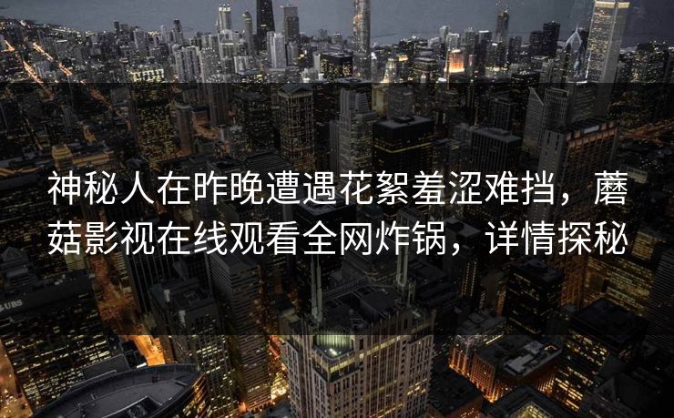 神秘人在昨晚遭遇花絮羞涩难挡,蘑菇影视在线观看全网炸锅,详情探秘 神秘人在昨晚遭遇花絮羞涩难挡,蘑菇影视在线观看全网炸锅,详情探秘